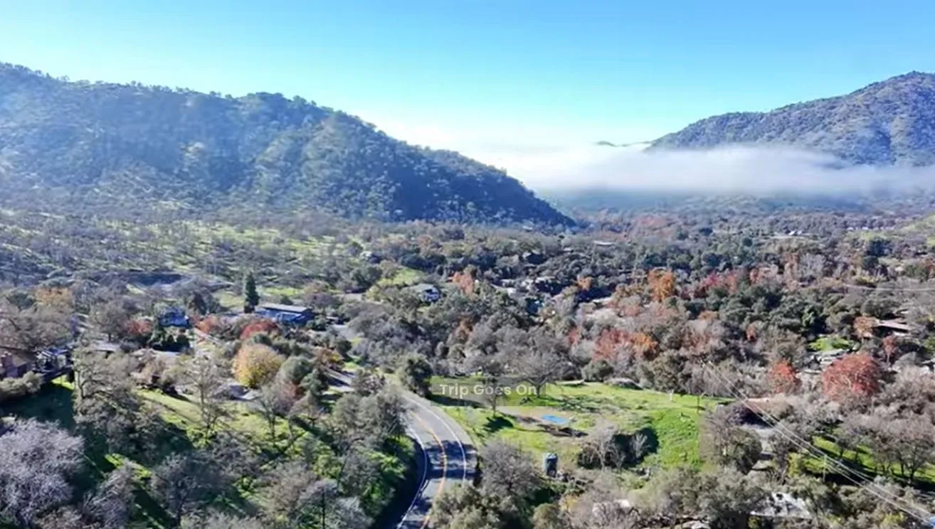 Drone View of Three Rivers California United States Of America