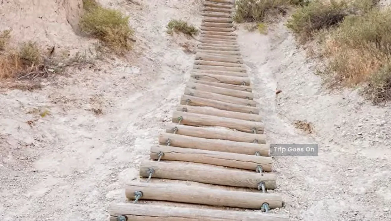 Wooden Steps at Badlands National Park from Interior South Dakota United States Of America