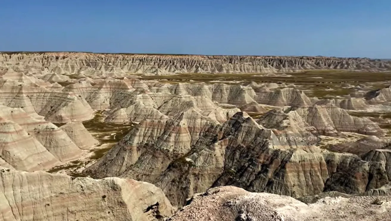 Drone View Of Badlands National Park from Interior South Dakota United States Of America