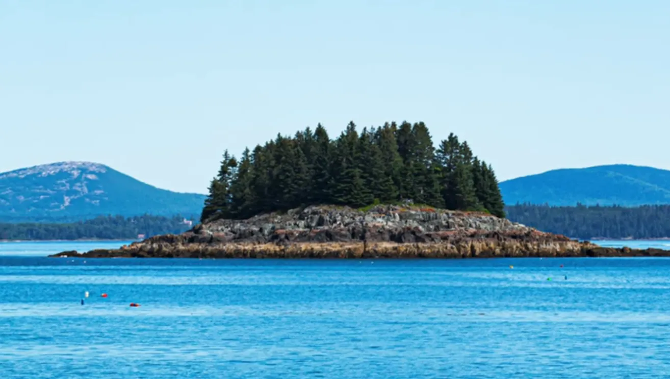 Island from Cadillac Mountain, Maine United States Of America