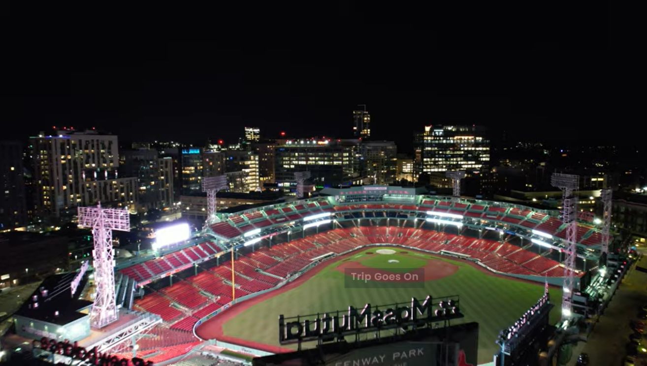 Drone View of Fenway Park Boston Massachusetts United States Of America