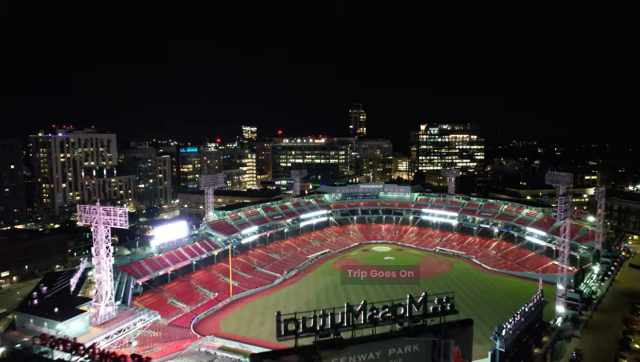 Drone View of Fenway Park Boston Massachusetts United States Of America