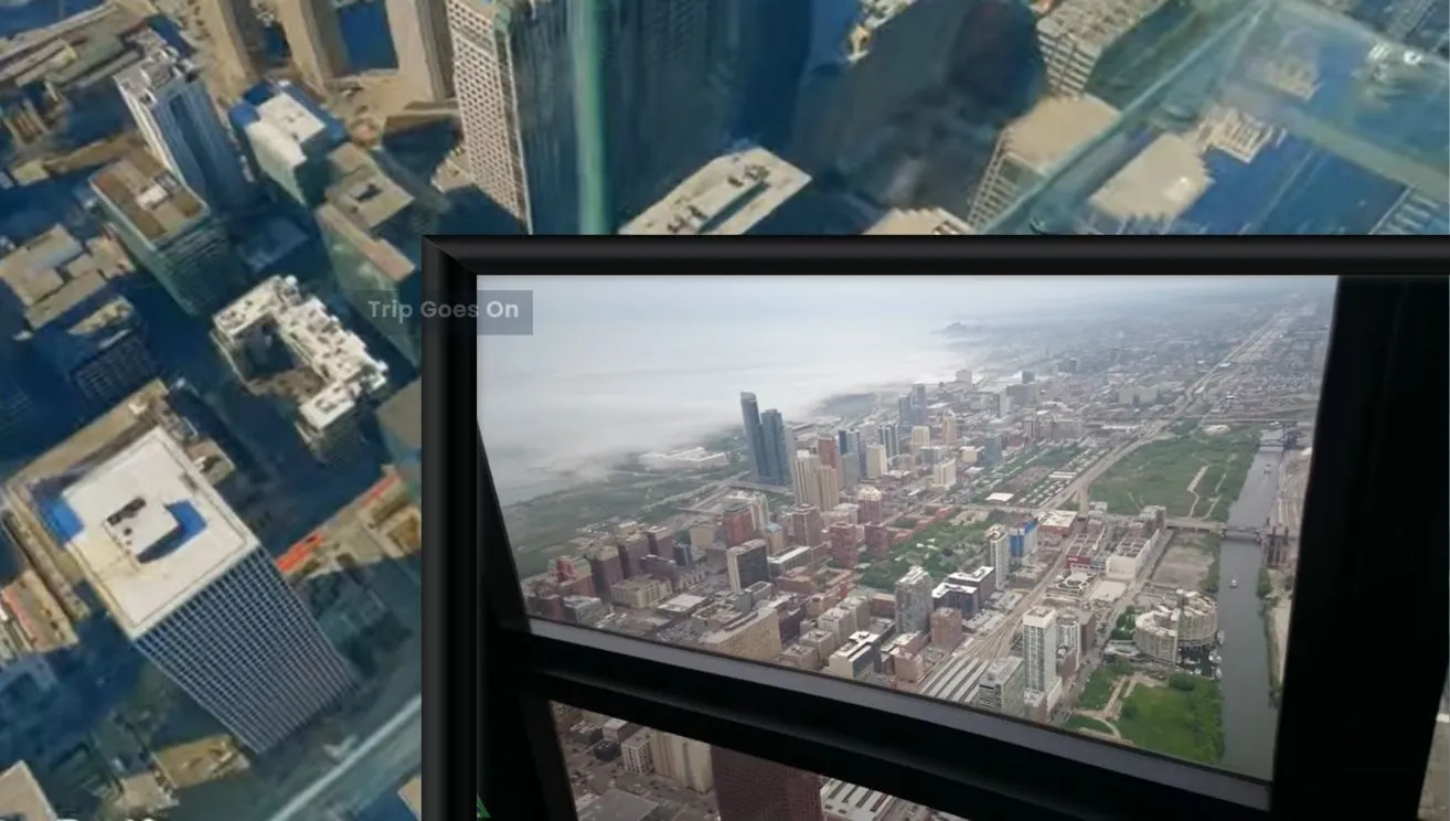 views from Willis Tower Skydeck Chicago Illinois United States Of America